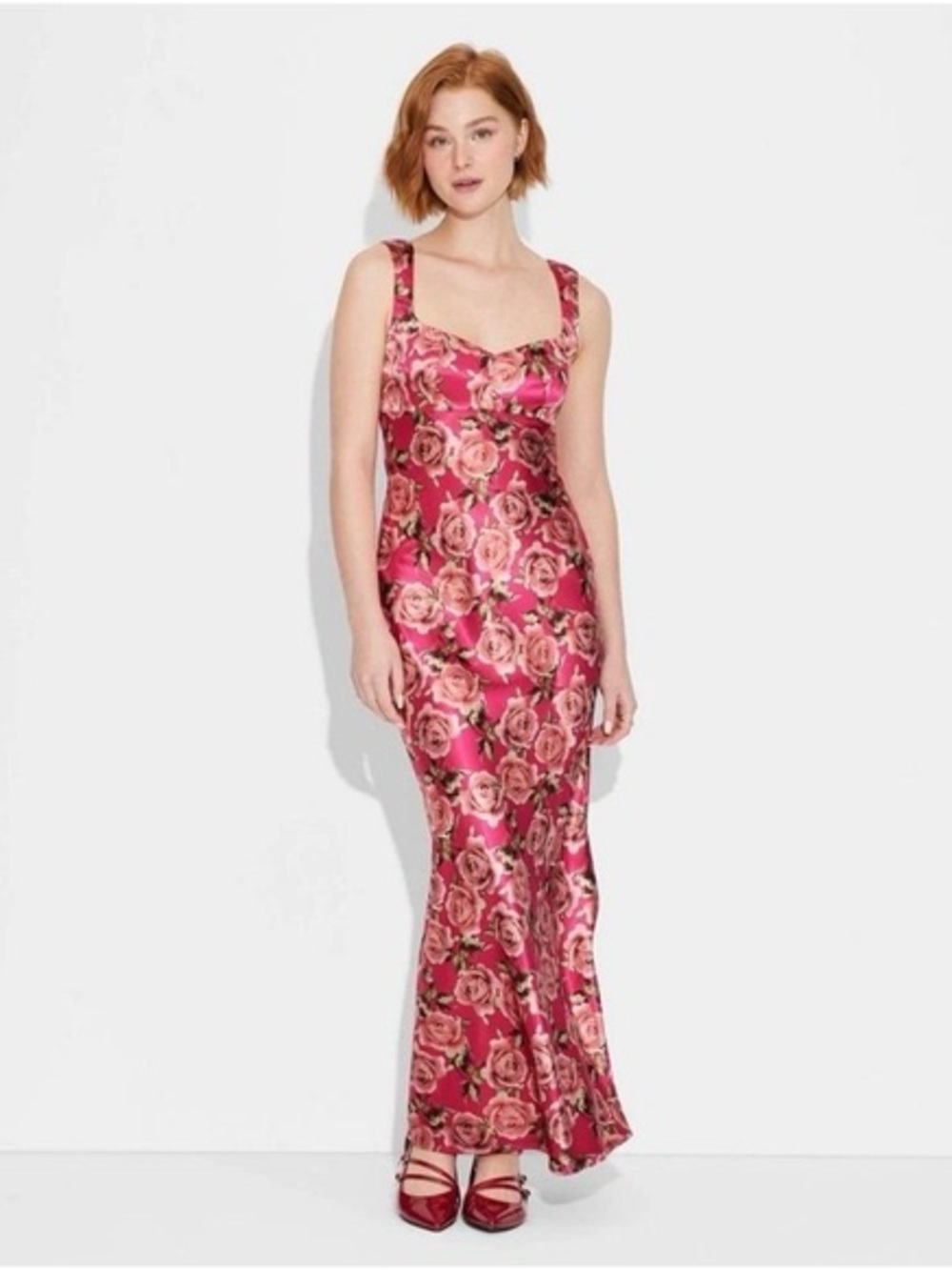 wild fable Pink Rose-Print Maxi Dress